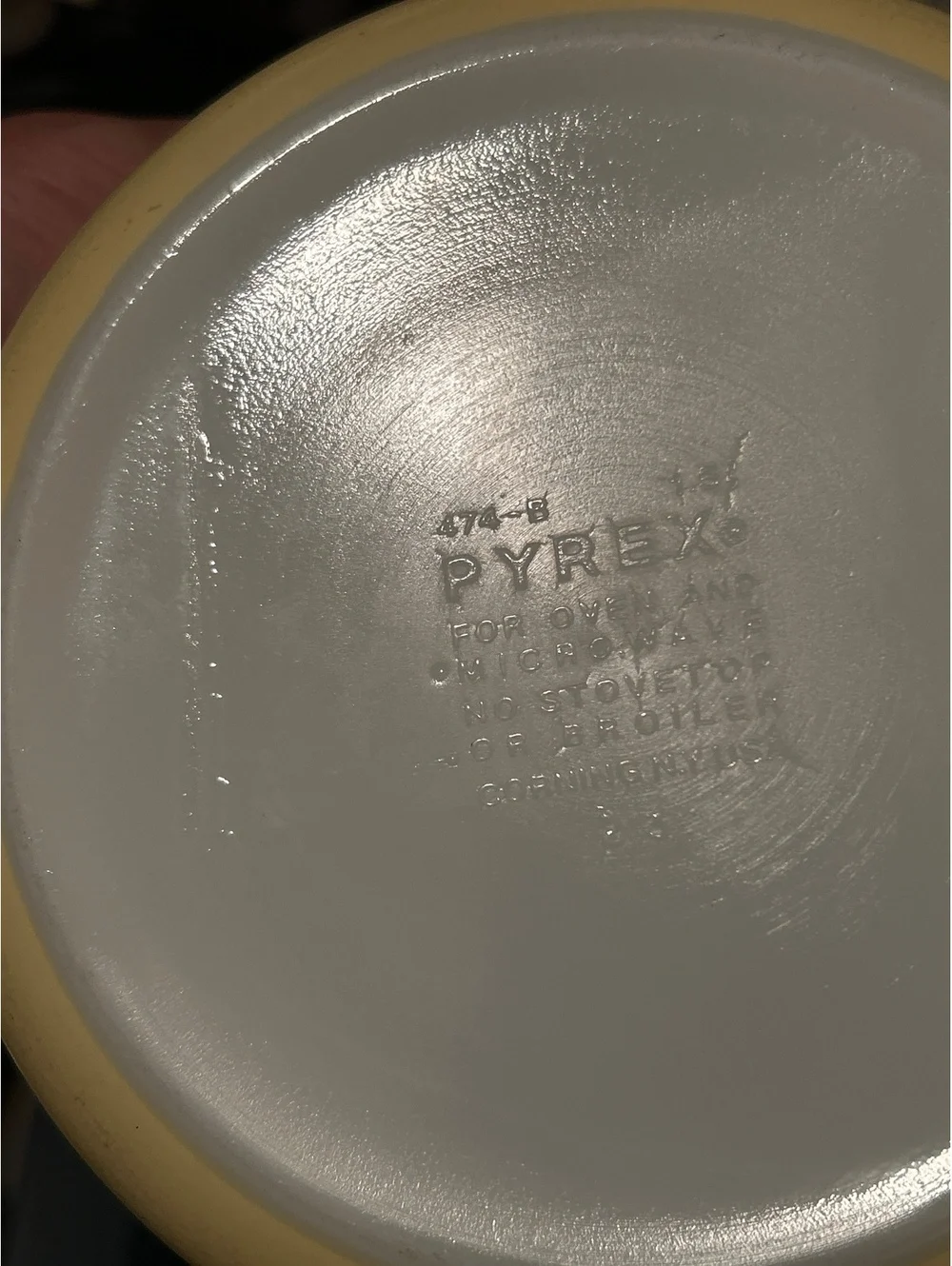 Vintage Pyrex 474-B Yellow Floral Mixing Bowl